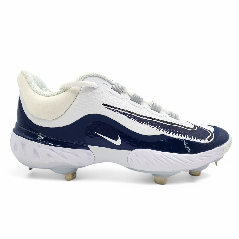 Nike Alpha Huarache Elite 4 Low Baseball Cleats Mens 8 D2745-103 White‎ Blue NEW